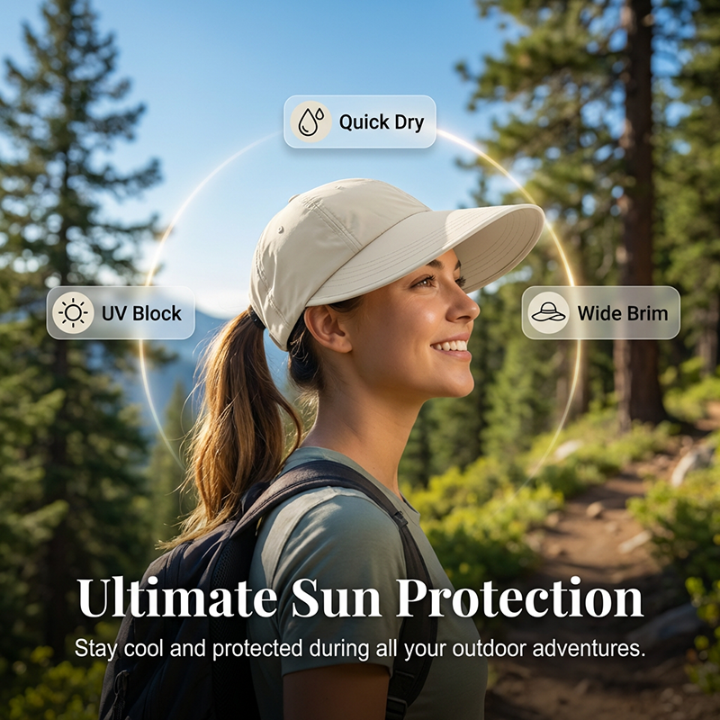 🧢Women's Wide-Brim Sun Hat🌞UV Protection, Quick-Dry Fabric & Breathable Comfort for Beach & Travel 👒