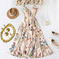 🔥Plus Size Floral Print Spaghetti Strap Midi Dress