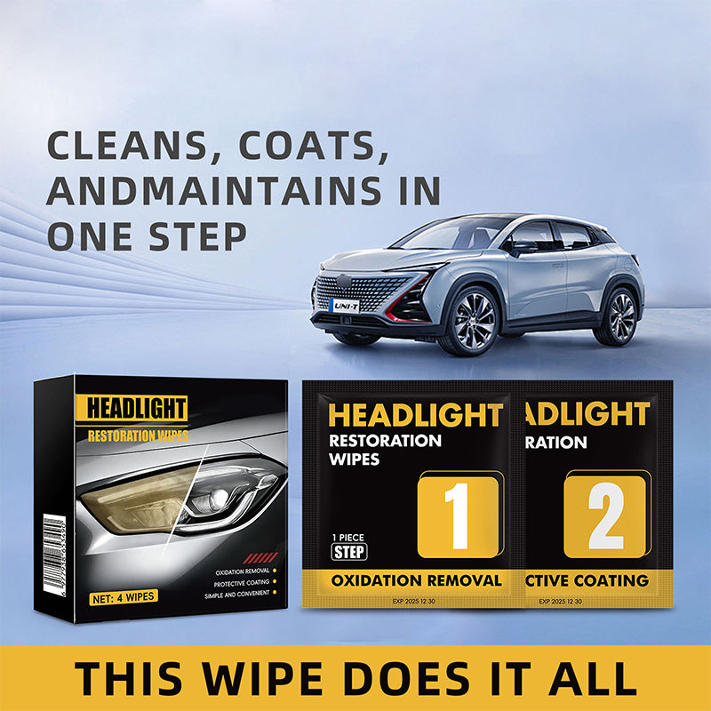 🚗2-Step Car Headlight Restoration Wipe Kit💡✨