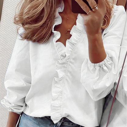 ⏰Women's Ruffled Lantern Sleeve Shirt