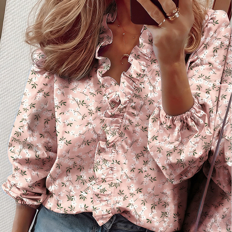 ⏰Women's Ruffled Lantern Sleeve Shirt