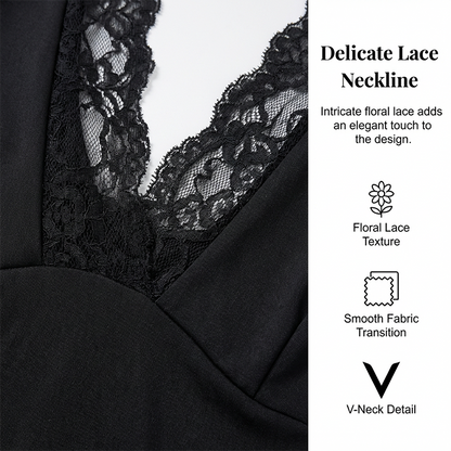 Elegant Lace V-Neck Flared Leg Jumpsuit