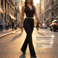Elegant Lace V-Neck Flared Leg Jumpsuit