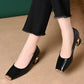 Women's Snakeskin Pattern Block Heel Pumps