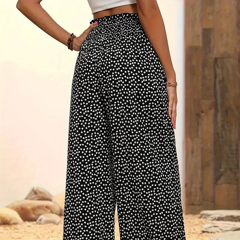 💗LAST DAY SALE 50% OFF⏰Women's Smocked High Waist Wide Leg Pants👖