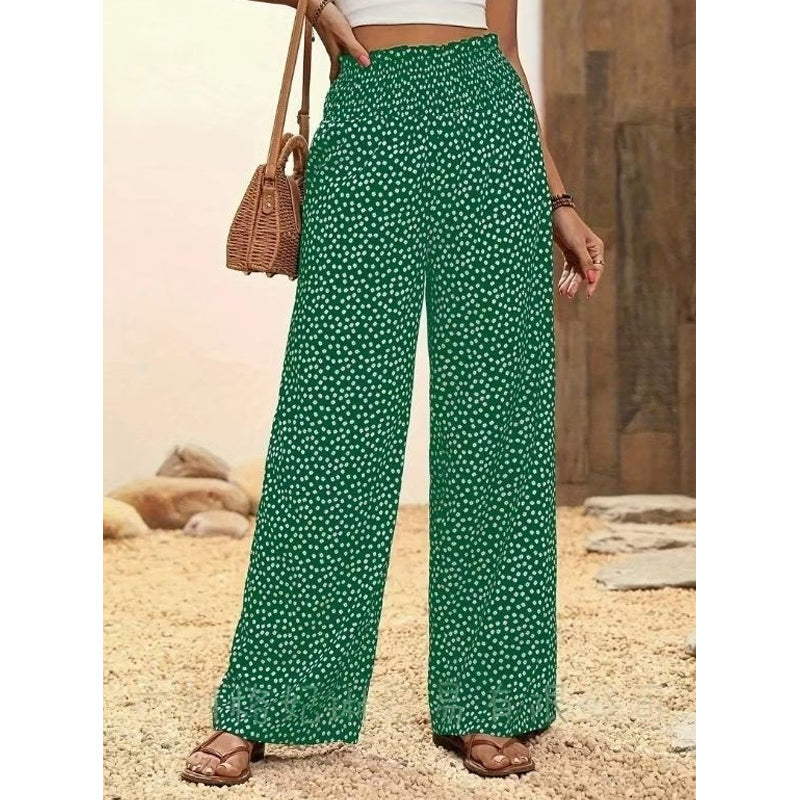 💗LAST DAY SALE 50% OFF⏰Women's Smocked High Waist Wide Leg Pants👖