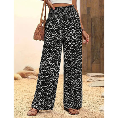 💗LAST DAY SALE 50% OFF⏰Women's Smocked High Waist Wide Leg Pants👖