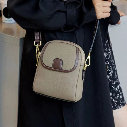 Women's Classic Crossbody Bag with Double-Layer Zipper Closure