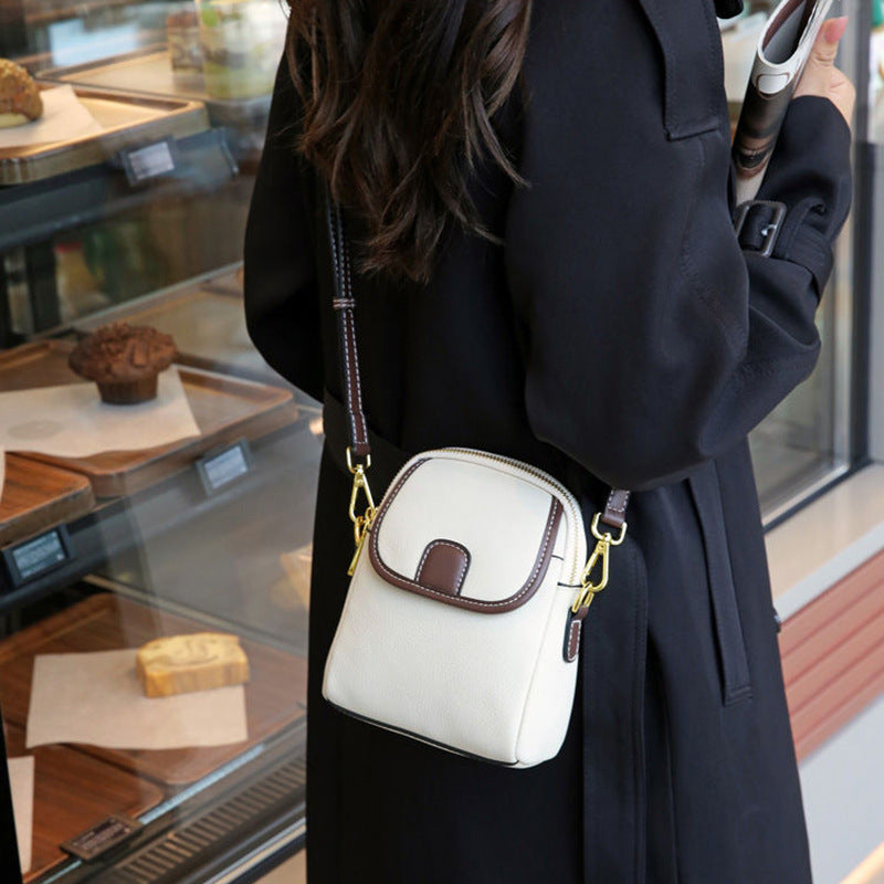 Women's Classic Crossbody Bag with Double-Layer Zipper Closure