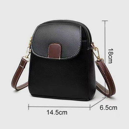 Women's Classic Crossbody Bag with Double-Layer Zipper Closure