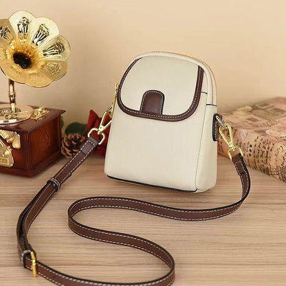 Women's Classic Crossbody Bag with Double-Layer Zipper Closure