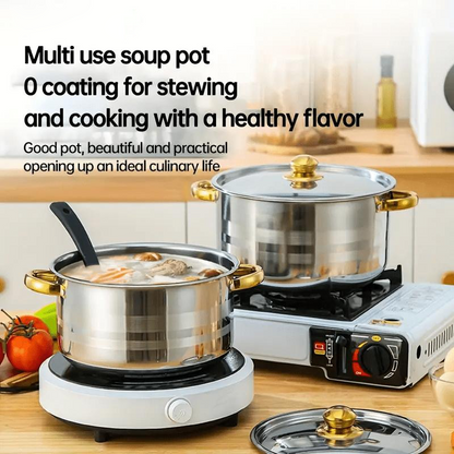 5-Piece Stainless Steel Cookware Set with Glass Lids