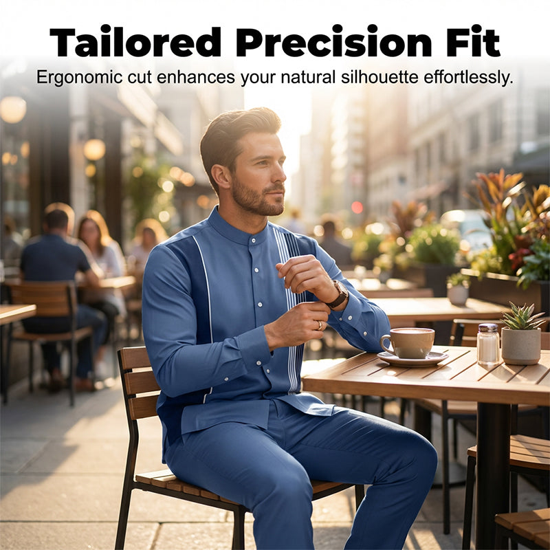 Men's Striped Shirt & Pants 2-Piece Set