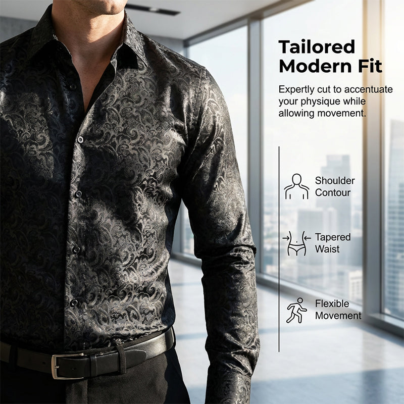 Modern Fit Printed Long Sleeve Shirt