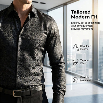 Modern Fit Printed Long Sleeve Shirt