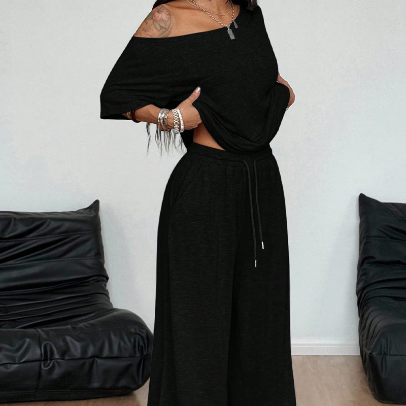 Women's Off-Shoulder Top & Pants 2-Piece Set
