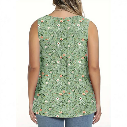 🥳SUMMER HOT SALE🥳💞50K+ SOLD!💥50% OFF! 🔥Women's Printed Button Sleeveless Top – Chic Print, Breathable & Lightweight ✨