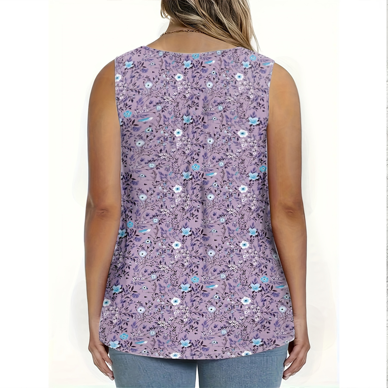 🥳SUMMER HOT SALE🥳💞50K+ SOLD!💥50% OFF! 🔥Women's Printed Button Sleeveless Top – Chic Print, Breathable & Lightweight ✨