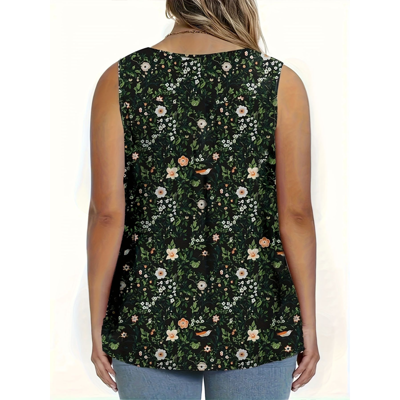 🥳SUMMER HOT SALE🥳💞50K+ SOLD!💥50% OFF! 🔥Women's Printed Button Sleeveless Top – Chic Print, Breathable & Lightweight ✨