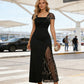 Women's Sequin Patchwork Slit Maxi Dress