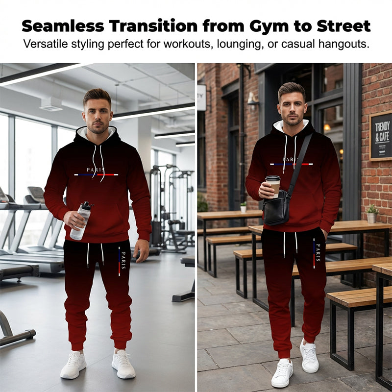 Men's Gradient Tracksuit Set - Hoodie and Sweatpants