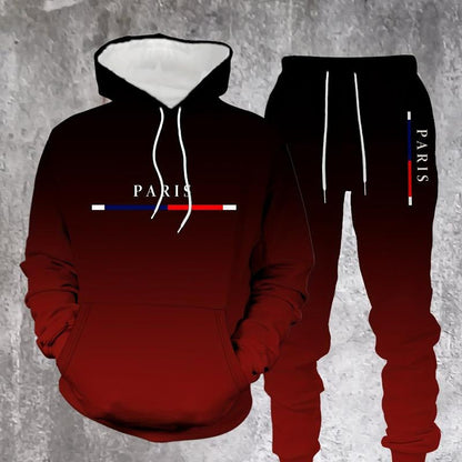 Men's Gradient Tracksuit Set - Hoodie and Sweatpants
