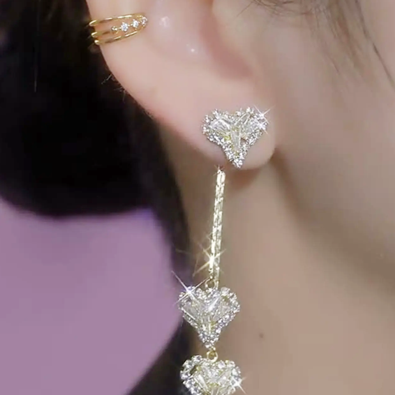 ✨Romantic Long Chain Heart Drop Earrings
