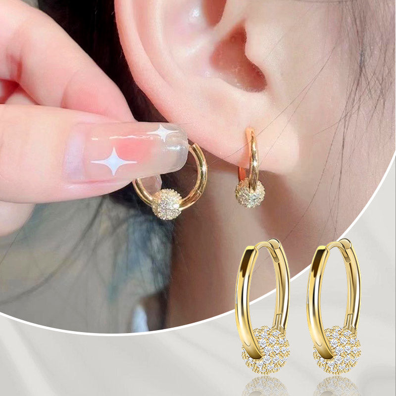 🥳HOT SALE🥳Gold Circle Earrings with Small Ball – Hypoallergenic, Long-Lasting Shine & Perfect for Daily Wear 🌟