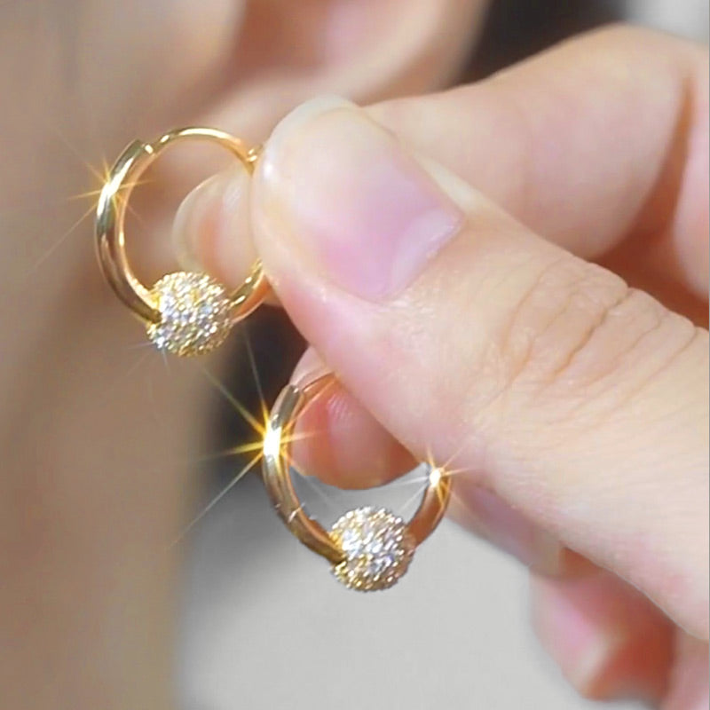 🥳HOT SALE🥳Gold Circle Earrings with Small Ball – Hypoallergenic, Long-Lasting Shine & Perfect for Daily Wear 🌟