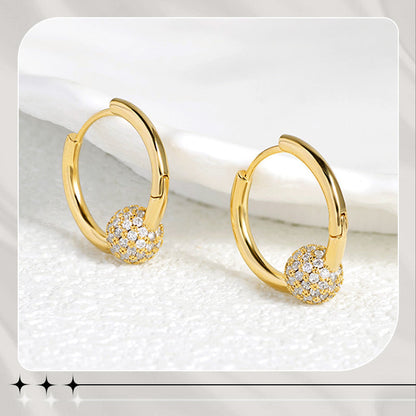 🥳HOT SALE🥳Gold Circle Earrings with Small Ball – Hypoallergenic, Long-Lasting Shine & Perfect for Daily Wear 🌟