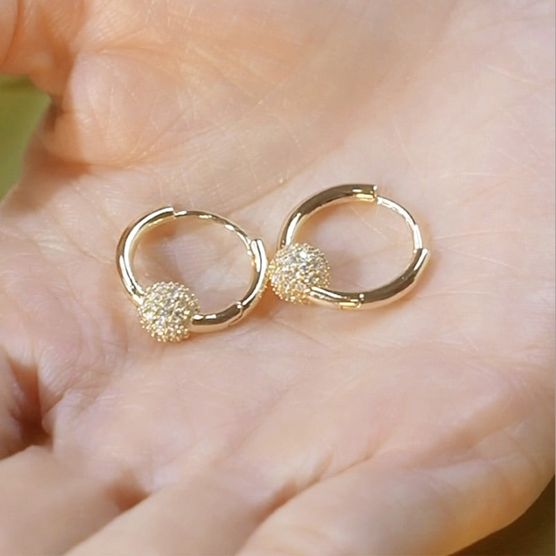 🥳HOT SALE🥳Gold Circle Earrings with Small Ball – Hypoallergenic, Long-Lasting Shine & Perfect for Daily Wear 🌟