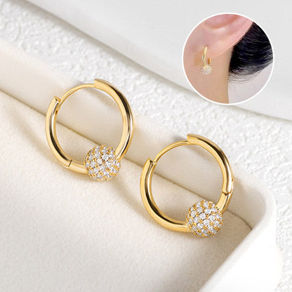 🥳HOT SALE🥳Gold Circle Earrings with Small Ball – Hypoallergenic, Long-Lasting Shine & Perfect for Daily Wear 🌟