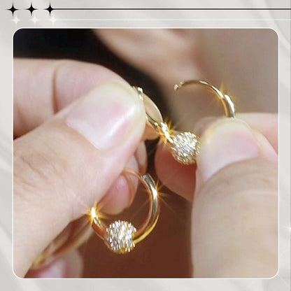 🥳HOT SALE🥳Gold Circle Earrings with Small Ball – Hypoallergenic, Long-Lasting Shine & Perfect for Daily Wear 🌟