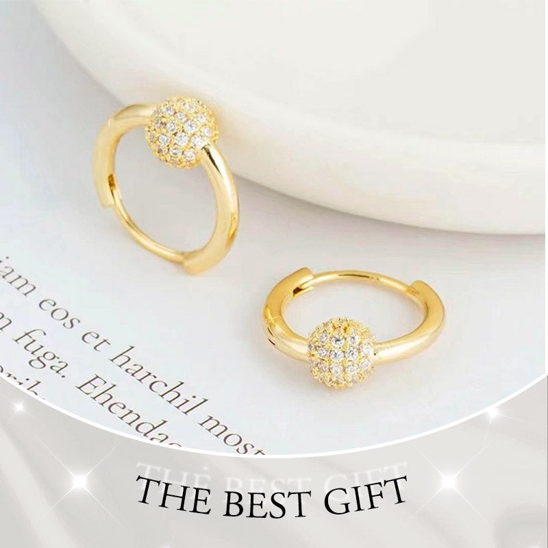🥳HOT SALE🥳Gold Circle Earrings with Small Ball – Hypoallergenic, Long-Lasting Shine & Perfect for Daily Wear 🌟