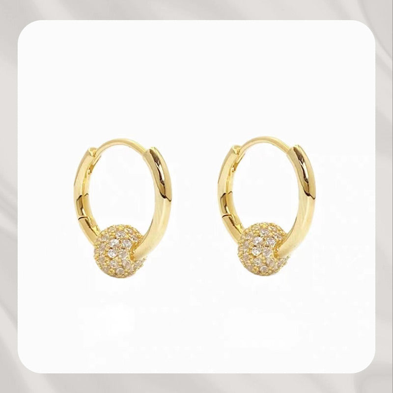 🥳HOT SALE🥳Gold Circle Earrings with Small Ball – Hypoallergenic, Long-Lasting Shine & Perfect for Daily Wear 🌟
