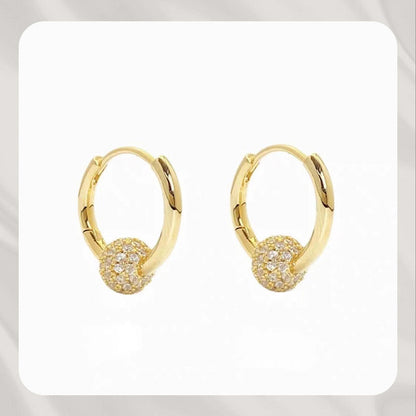 🥳HOT SALE🥳Gold Circle Earrings with Small Ball – Hypoallergenic, Long-Lasting Shine & Perfect for Daily Wear 🌟