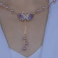 🌷Special Price Only ￡9.99!!🌷Purple Double Swan Pendant Necklace