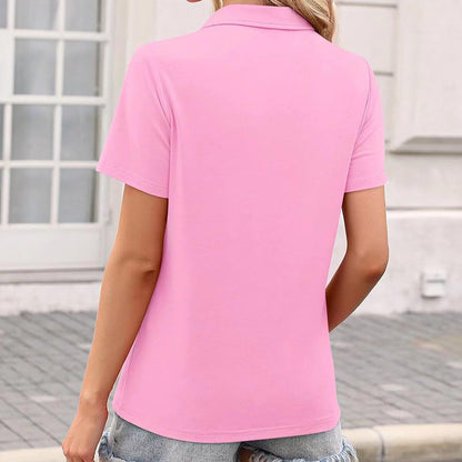 Casual V-Neck Collared T-Shirt for Women