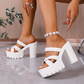 Women's Chunky Heel Platform Slide Sandals