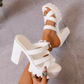 Women's Chunky Heel Platform Slide Sandals