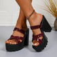 Women's Chunky Heel Platform Slide Sandals