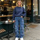 Women's High-Waist Baggy Cargo Jeans