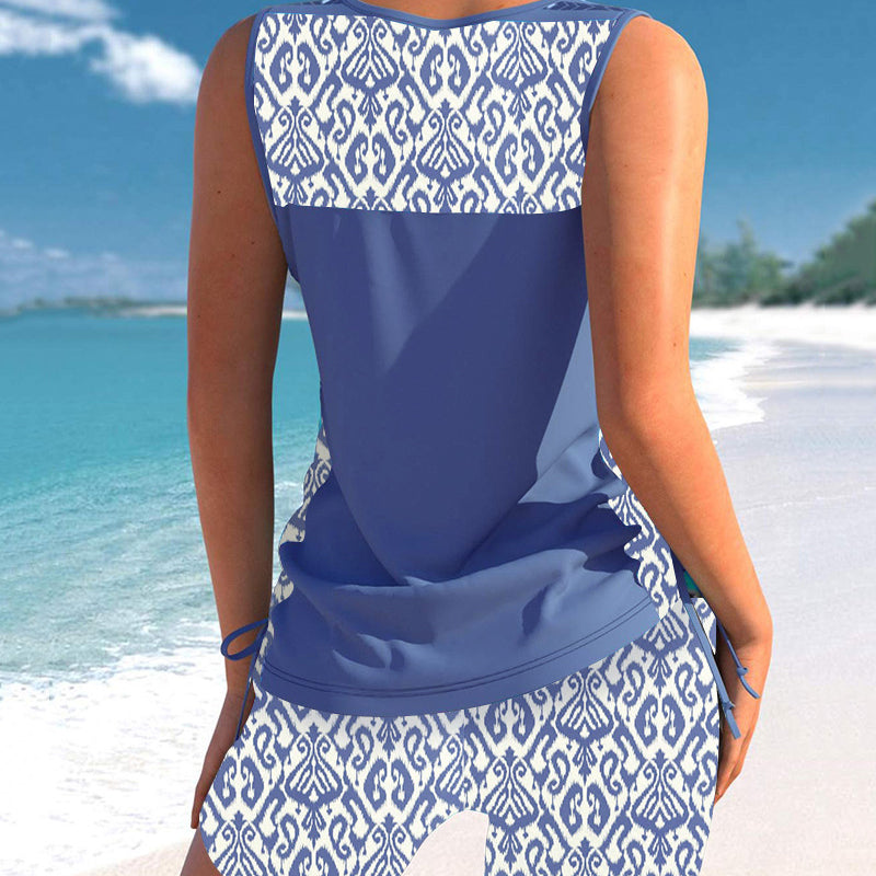 Women's Printed Two-Piece Tankini Swimsuit