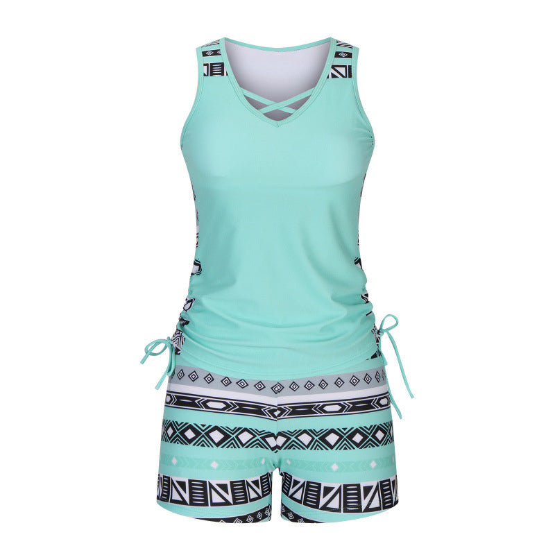 Women's Printed Two-Piece Tankini Swimsuit