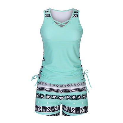 Women's Printed Two-Piece Tankini Swimsuit