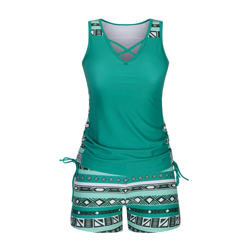 Women's Printed Two-Piece Tankini Swimsuit