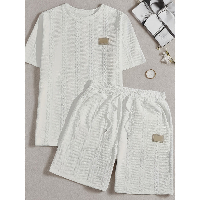 Men’s Casual Solid-Color Two-Piece Loungewear Set