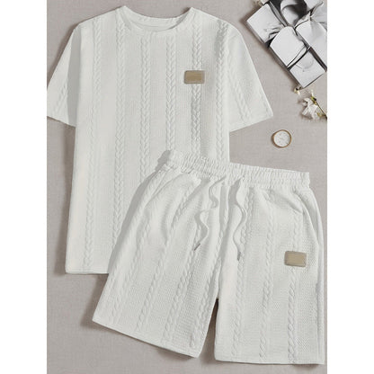 Men’s Casual Solid-Color Two-Piece Loungewear Set