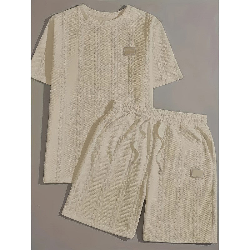 Men’s Casual Solid-Color Two-Piece Loungewear Set