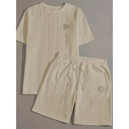 Men’s Casual Solid-Color Two-Piece Loungewear Set